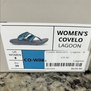 Tread Labs Covelo Women's Lagoon Sandals - Teal and Gray